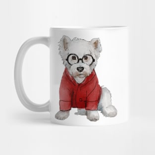 Hipster  Westie Red Sweater Mug